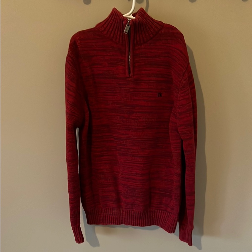 Calvin Klein Jeans Red Quarter-Zip Sweater